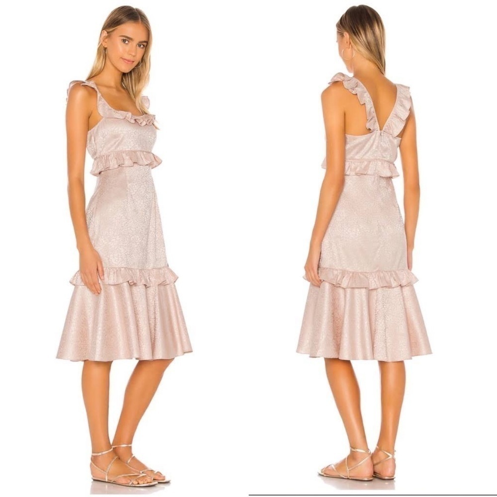NWT SAYLOR Maxina Blush Ruffled Midi Dress